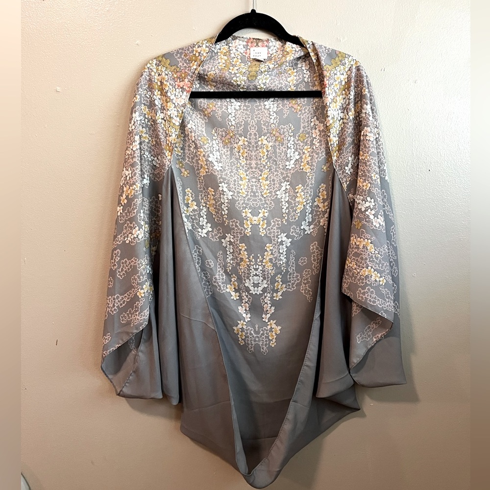 Gray and floral shawl